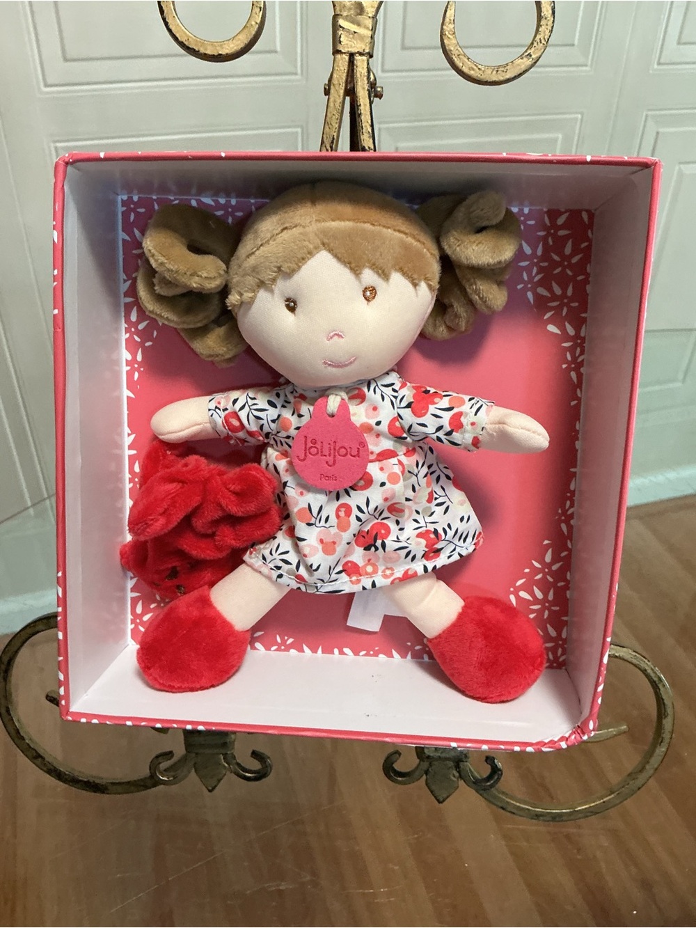 Jolijou Paris First Baby Doll Flower Dress w/Bear Demoiselle Doudou et Compagnie